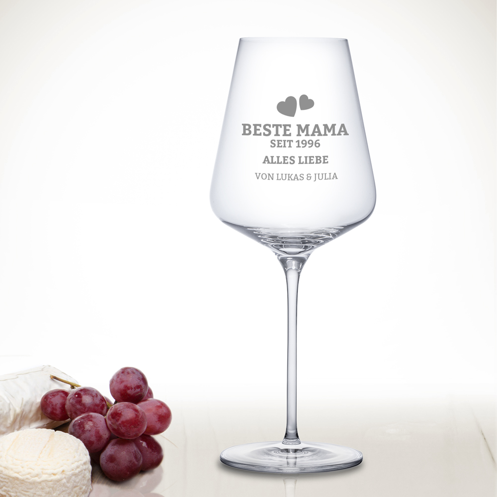 Weinglas mit Gravur - Beste Mama seit - Personalisiert