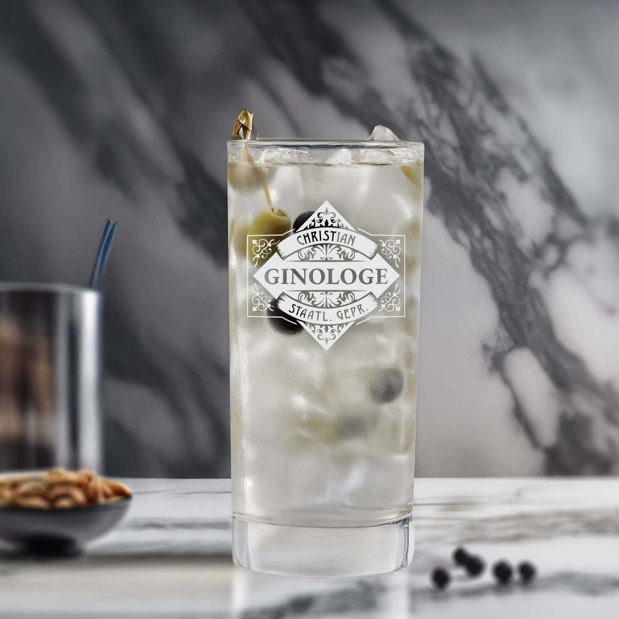 Cocktailglas mit Gravur - Ginologe