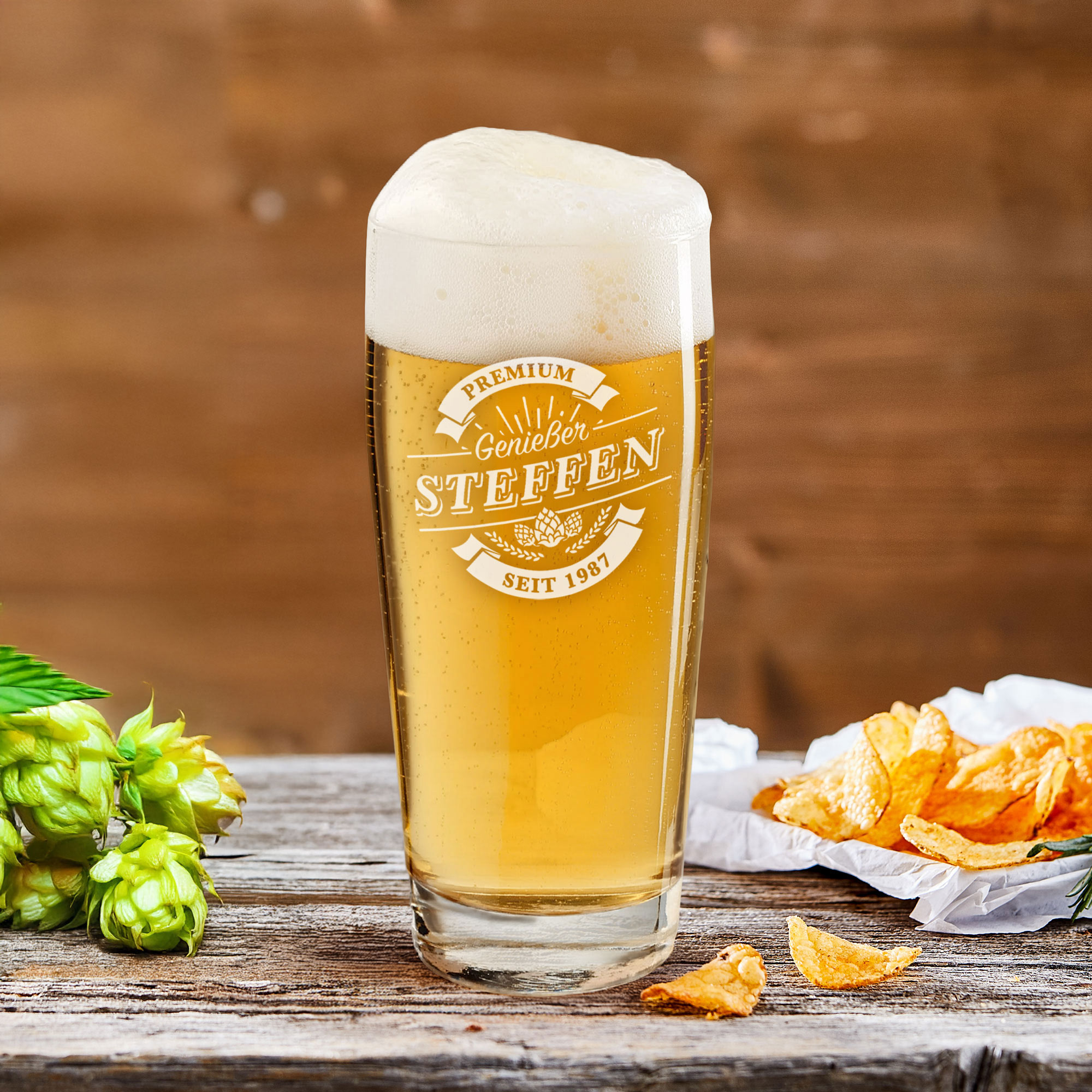Willibecher mit Gravur Premium Genießer - Bierglas