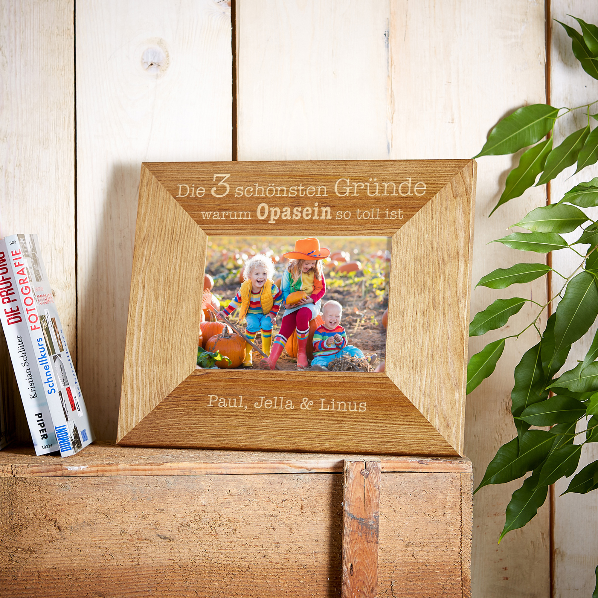 Bilderrahmen aus Holz mit Gravur - Opasein - Personalisiert