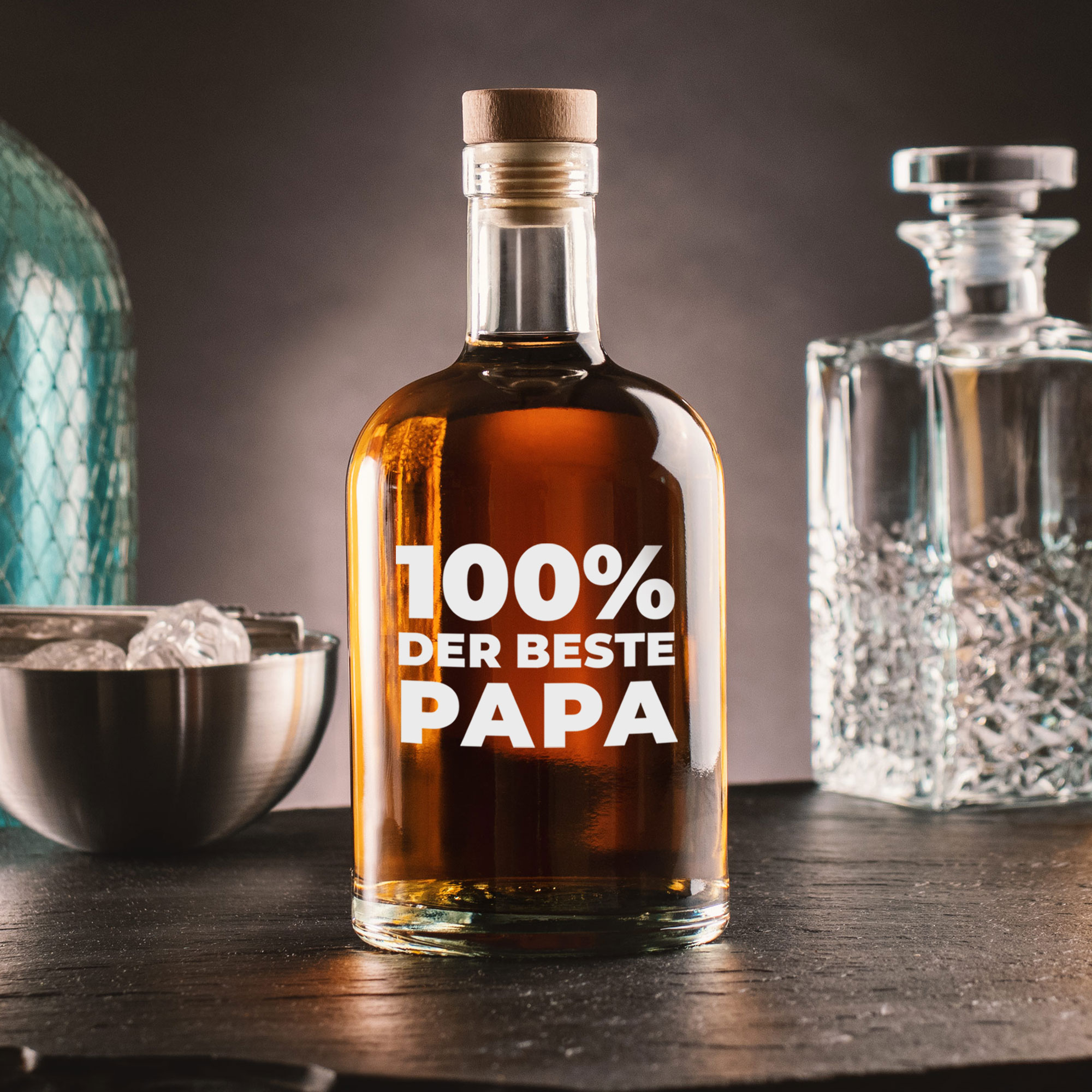 Glaskaraffe mit Gravur - Der Beste Papa