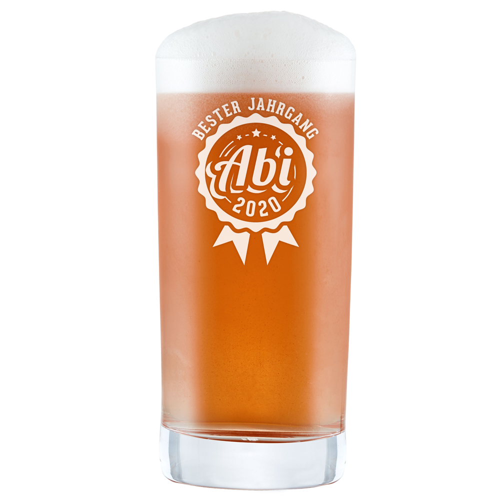 Craft Bier Glas mit Gravur - Abitur Jahrgang - Personalisiert