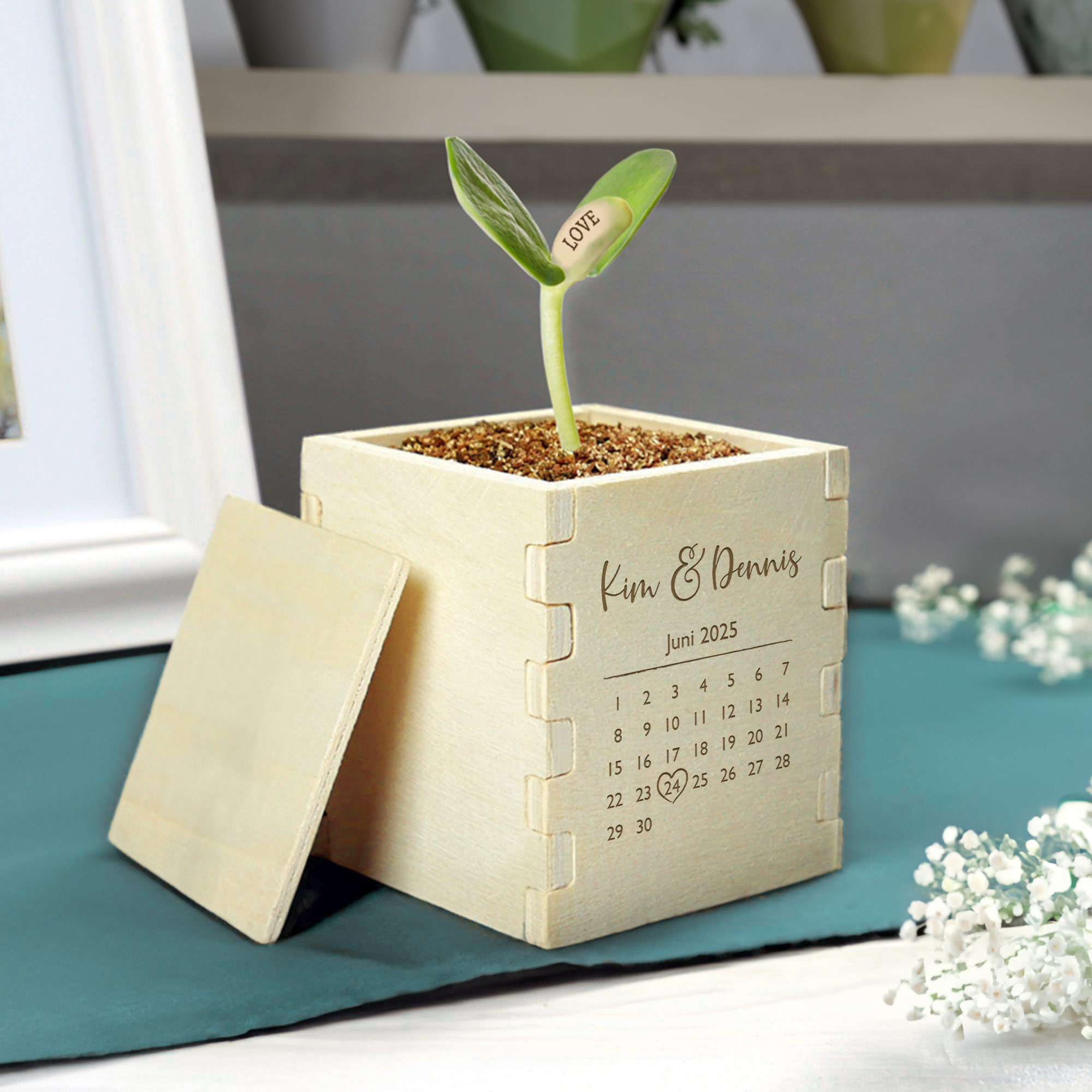 Zauberbohne mit Gravur - Kalender