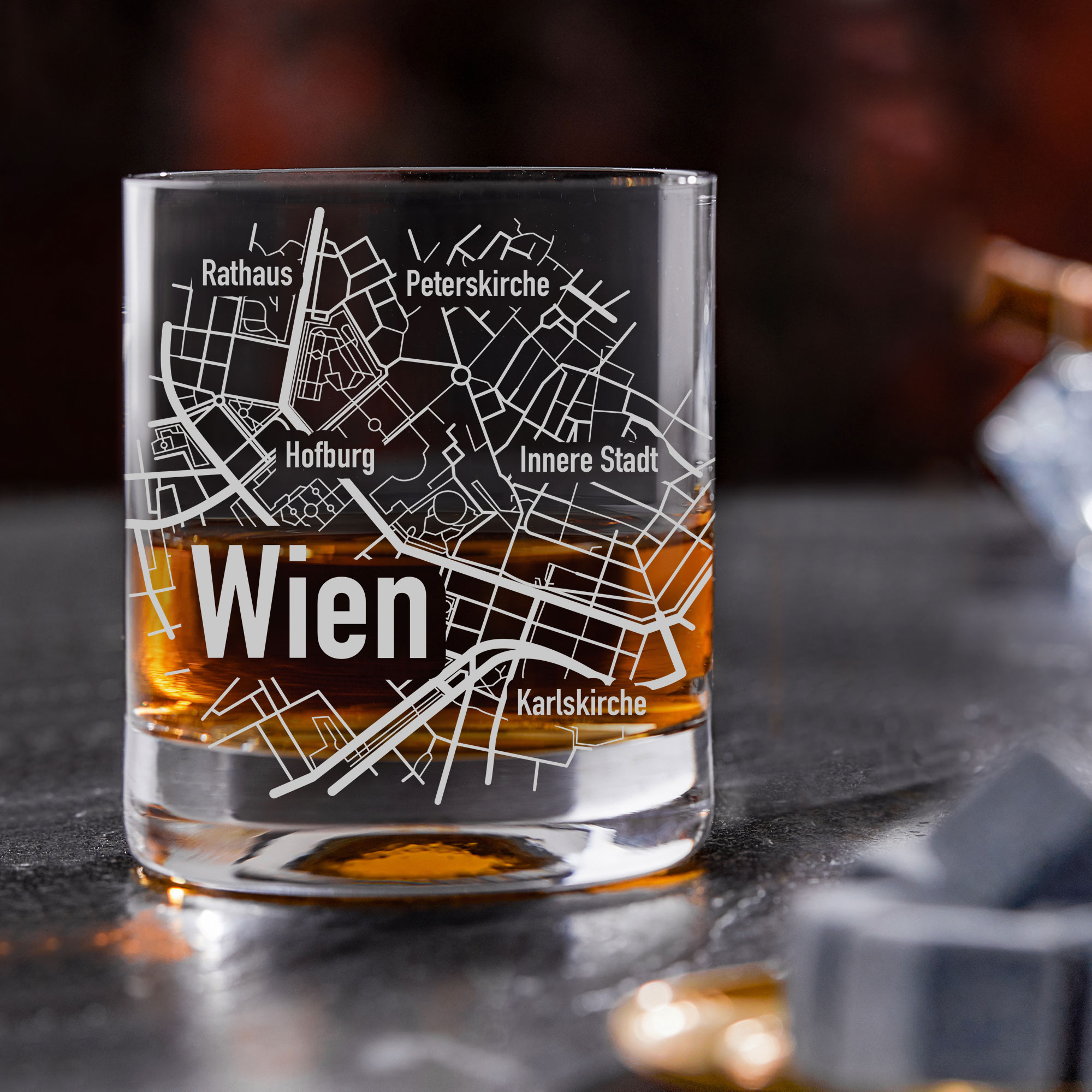 Whiskyglas - Stadtplan - Wien - Standard