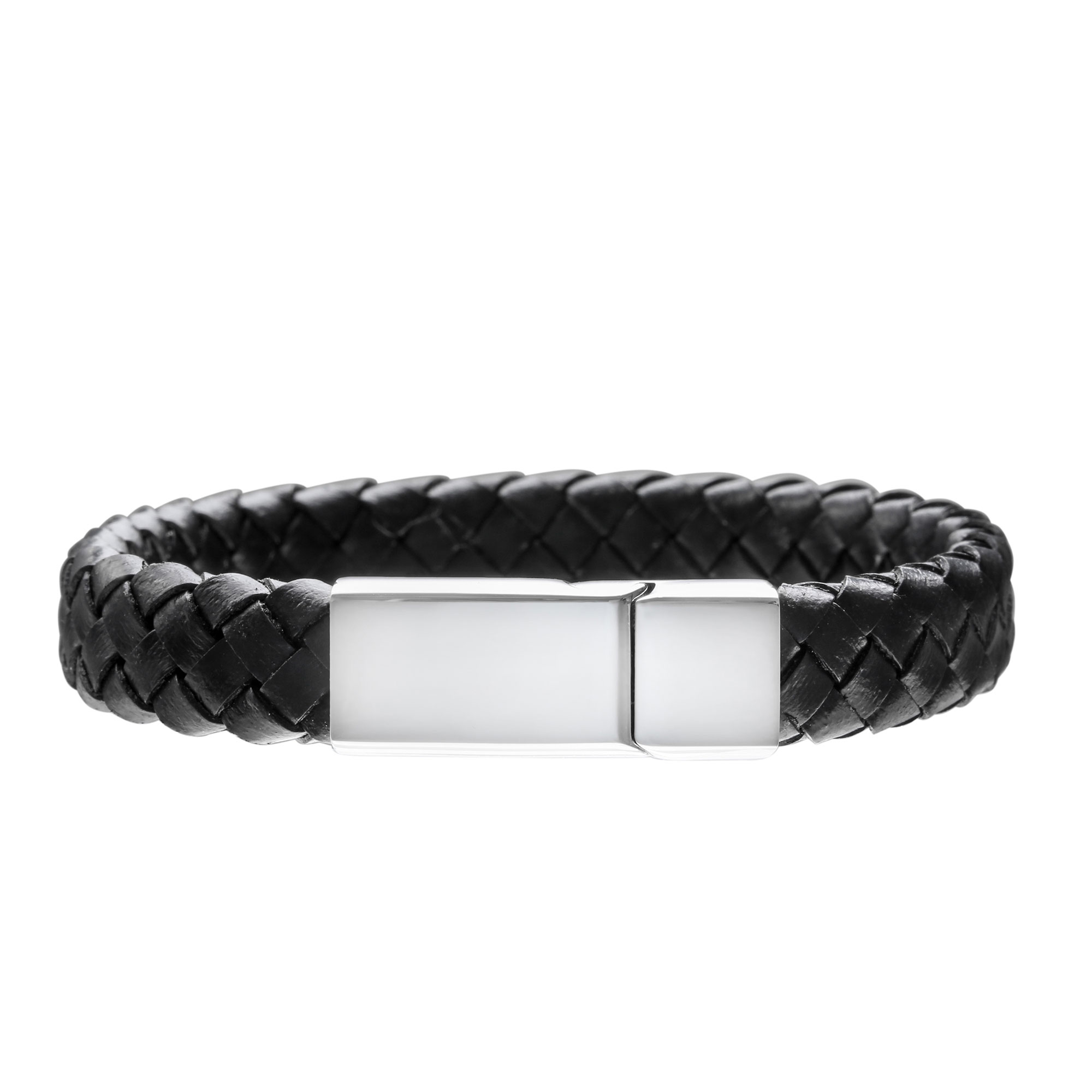 Geflochtenes Lederarmband für Herren - Schwarzes Armband