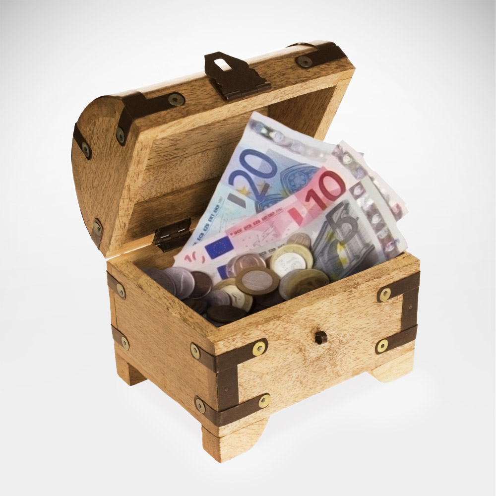 Geld Schatztruhe zur Hochzeit hell Geldgeschenke originell verpacken