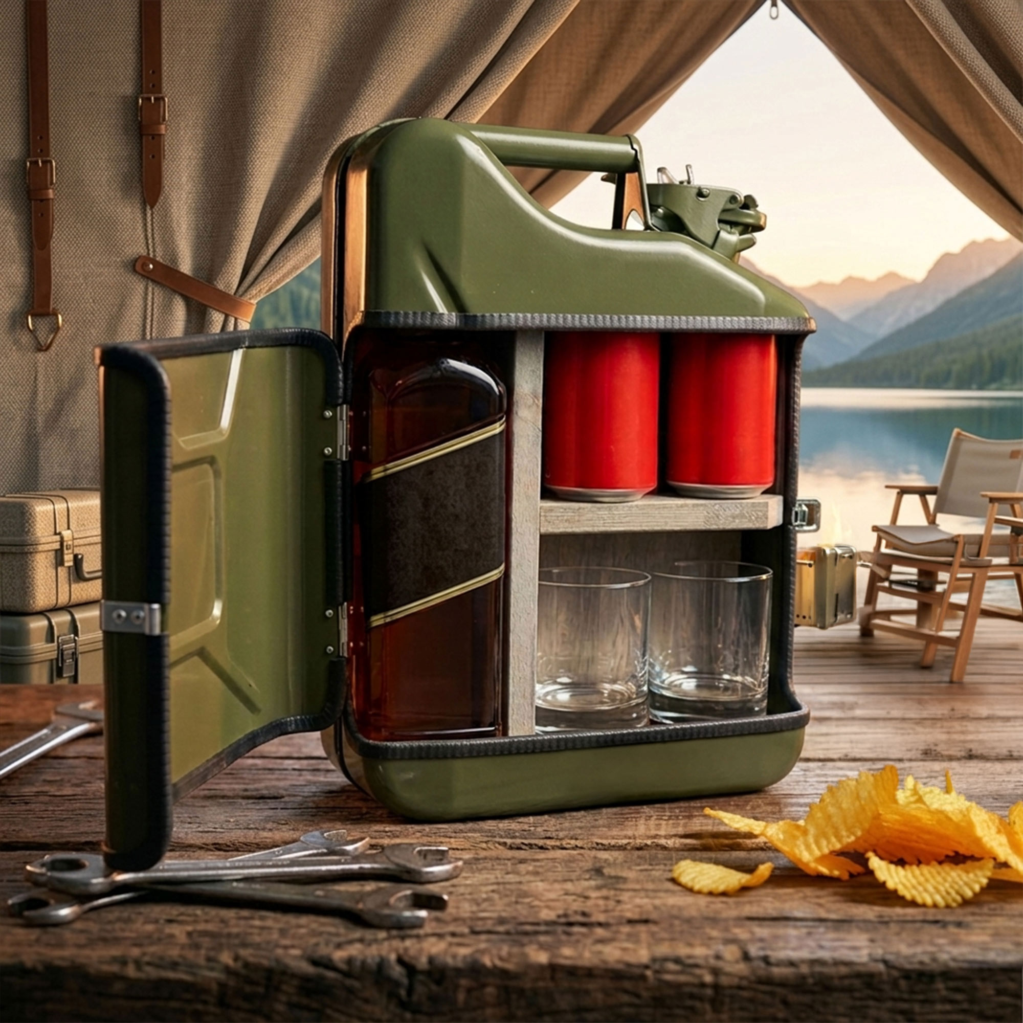 10l Minibar im Kanister Barschrank 3-teilig - grün