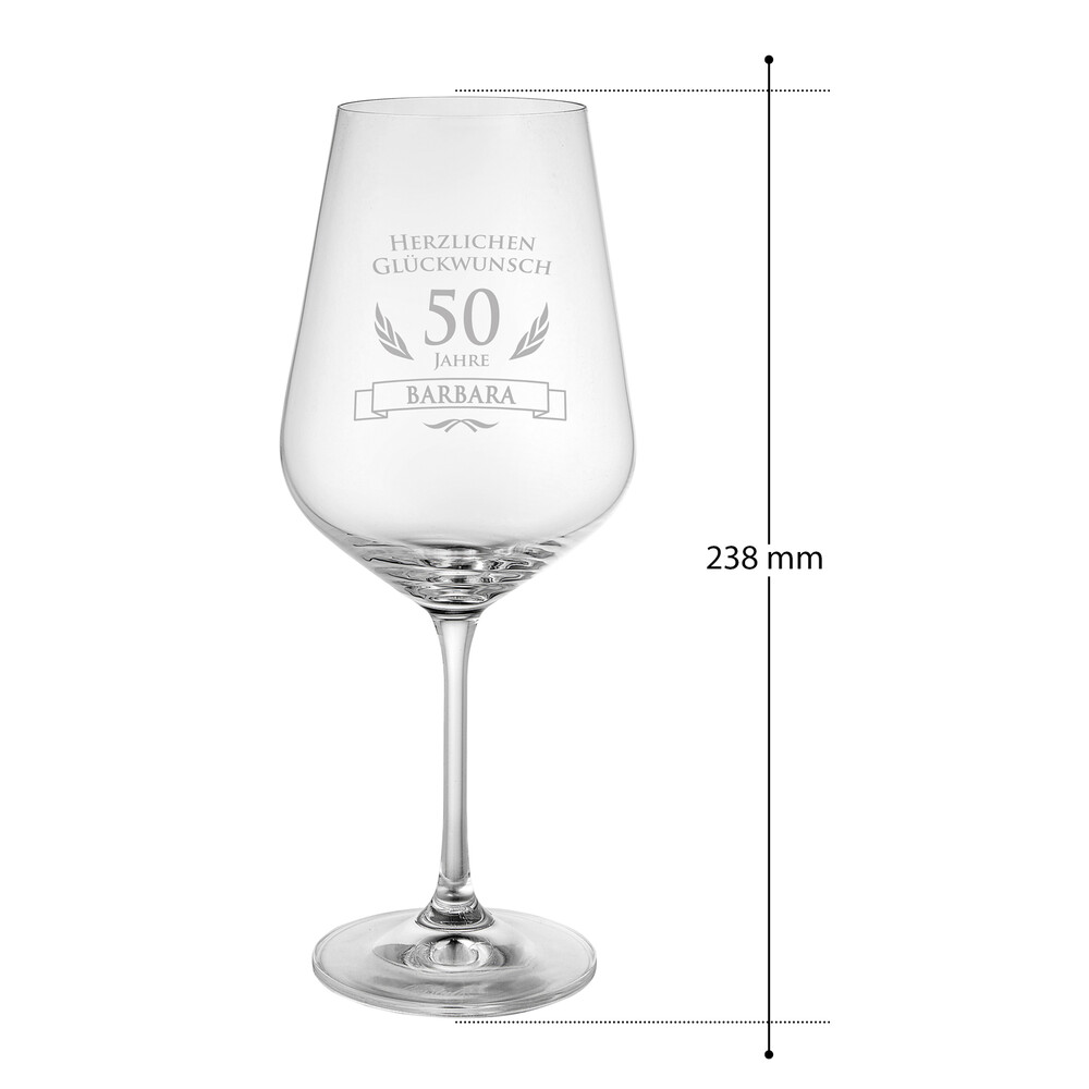 Weinglas - Geburtstag - 50 Jahre - Personalisiert