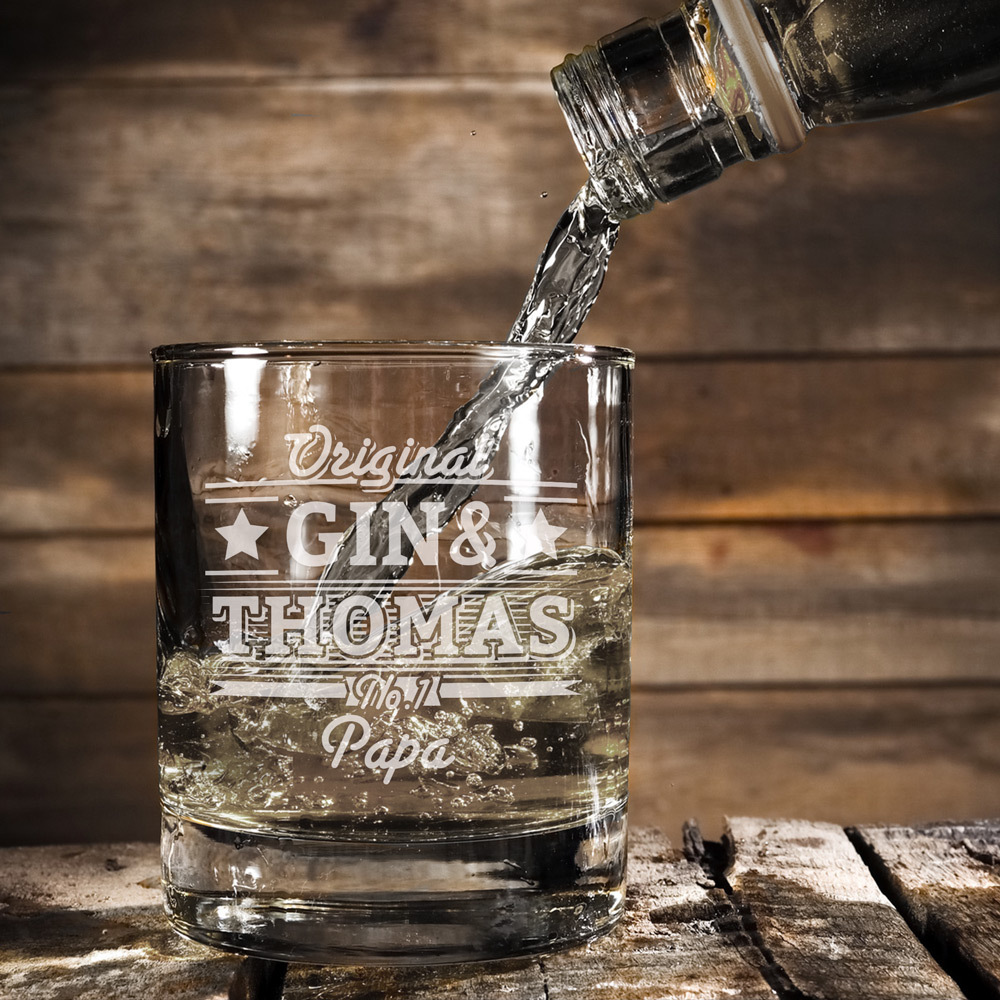 Ginglas Tumbler mit Gravur für Vater - Gin & Papa - Personalisiert