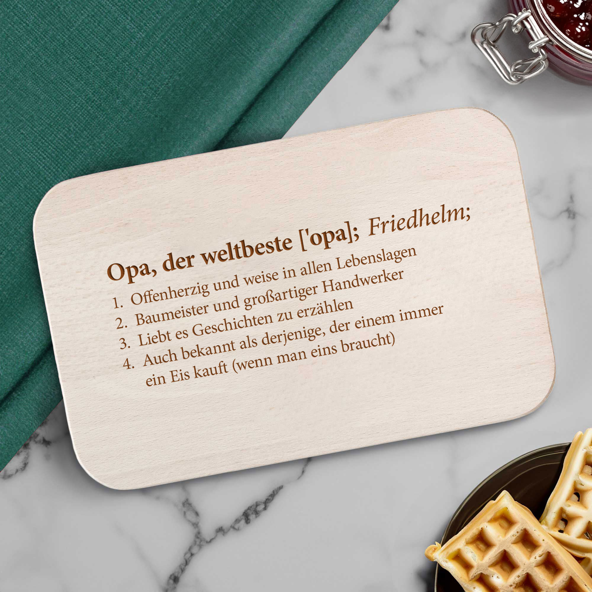 Frühstücksbrett mit Gravur - Weltbester Opa