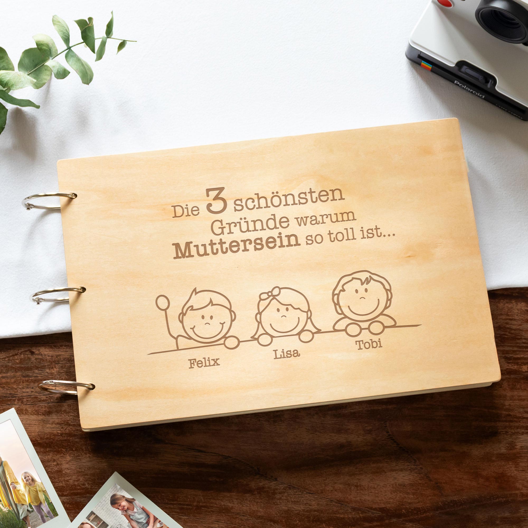 Fotoalbum mit Holzcover - Muttersein