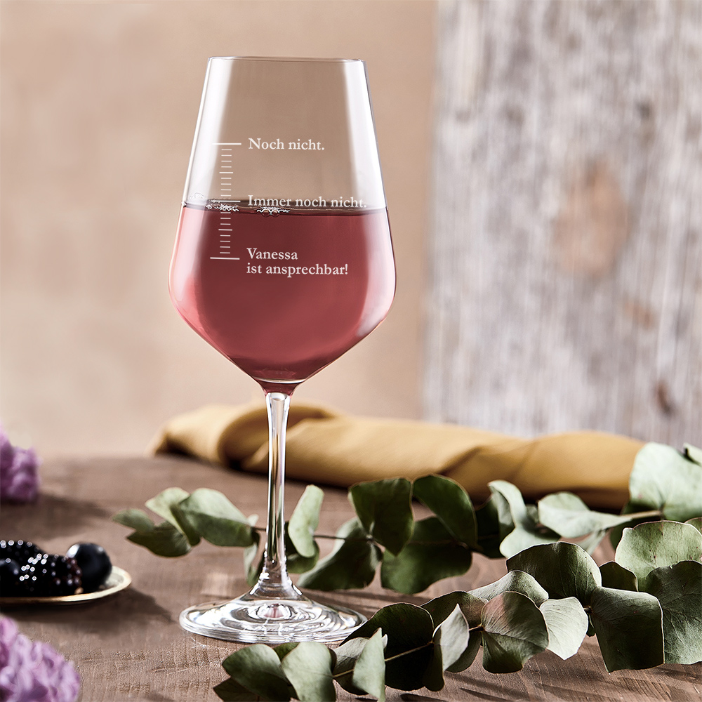 Weinglas mit Gravur - Masseinheiten Noch Nicht - Personalisiert