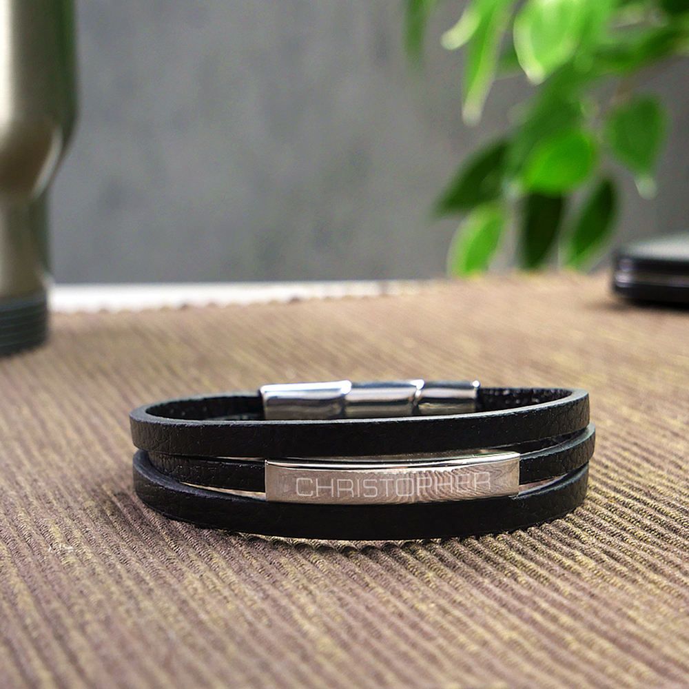 Herrenarmband Mit Gravur Leder Armband Mit Name
