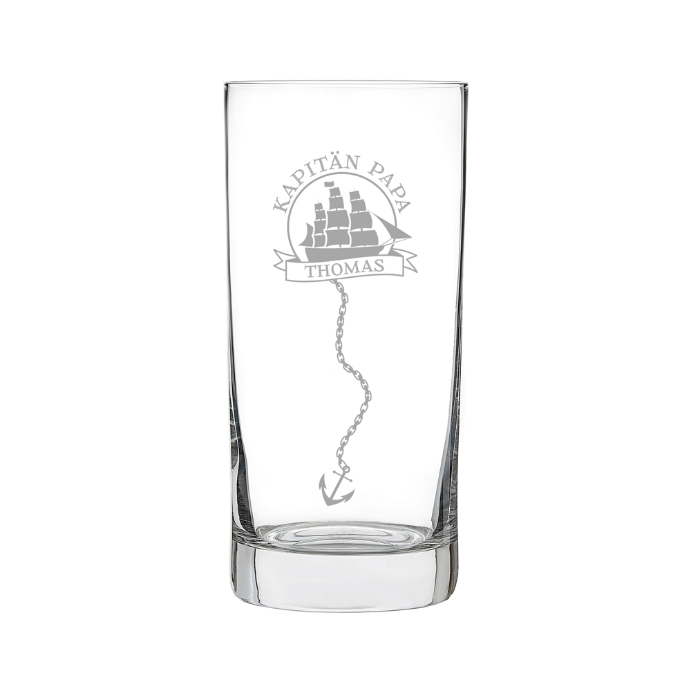 Craft Bier Glas mit Gravur für Papa - Schiff - Personalisiert