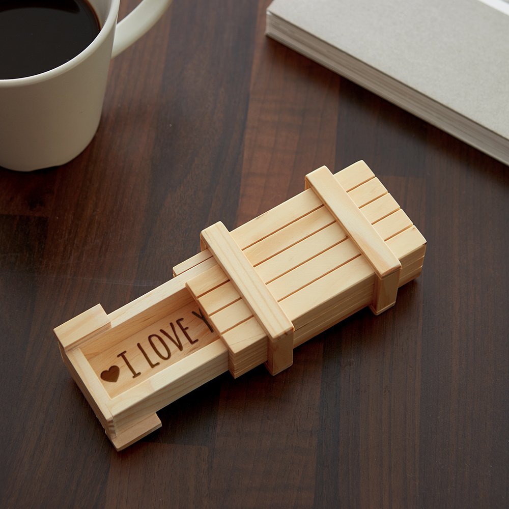 Magische Geschenkbox Hell mit Gravur - I Love You