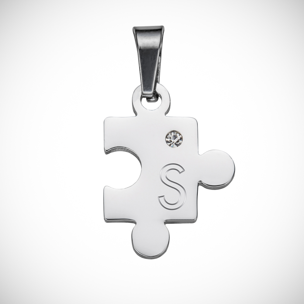 Partner Halskette mit Gravur - Puzzle Initialen - Personalisiert
