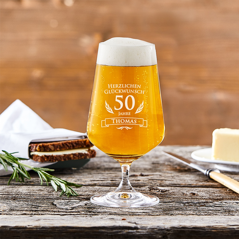 Sektglas zum 50. Geburtstag Sektglas mit Gravur