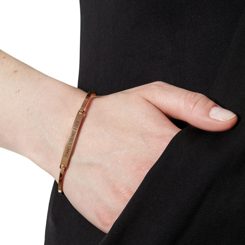 Personalisierter Armreif mit Gravur in Roségold