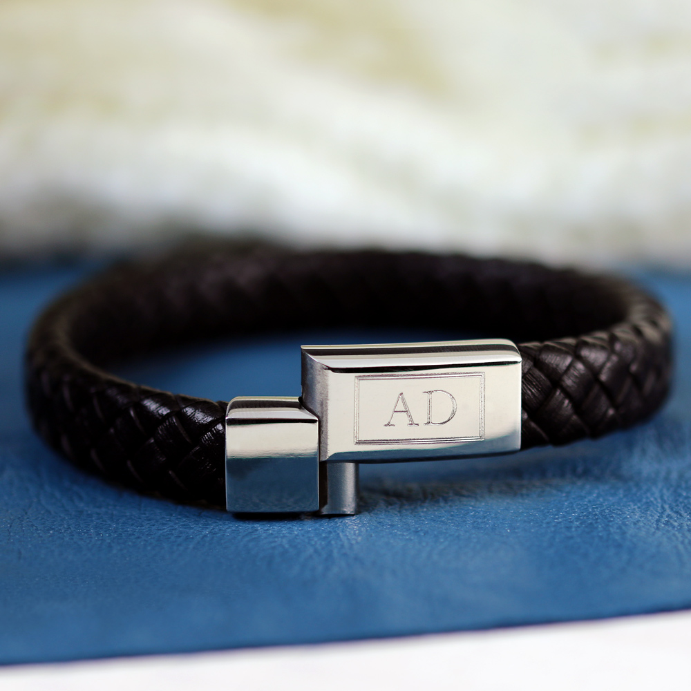 Marine Transparant Rond en rond Lederarmband mit Gravur für Herren - Initialen - Männeramband graviert Marine Transparant Rond en rond Lederarmband mit Gravur für Herren - Initialen - Männeramband graviert
